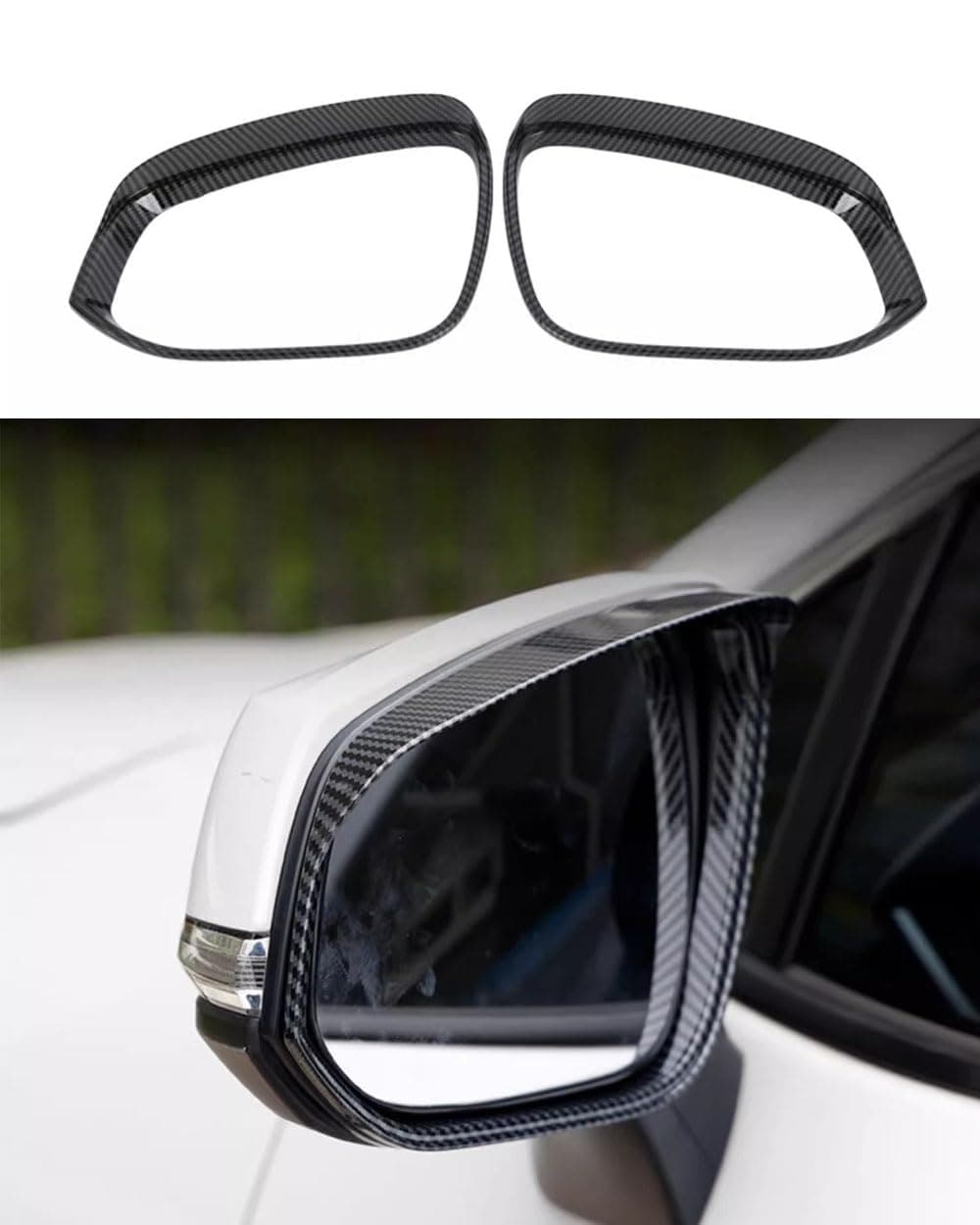 ANUNFRRE Car Accessories Fit for Toyota Highlander 2020-2026 Toyota RAV4 2019-2025 ABS Side Door Rearview Mirror Rain Shield Protector Cover Frame Trims (Carbon fiber) 2PCS