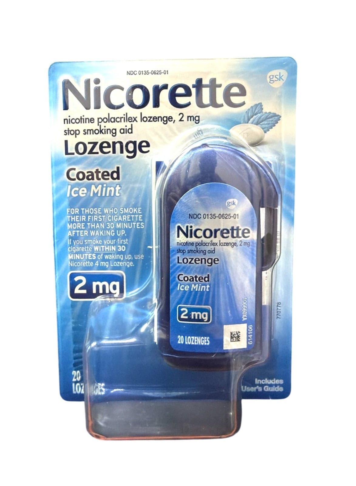 2 mg Coated Nicotine Lozenges to Help Stop Smoking - Ice Mint Flavored Stop Smoking Aid, 20 Count Lozenge