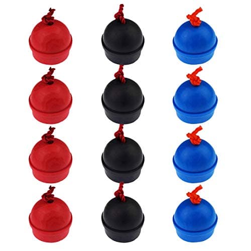 Zelerdo 12 Pack Rubber Pool Billiard Cue Chalk Holders with Cord, 3 Colors