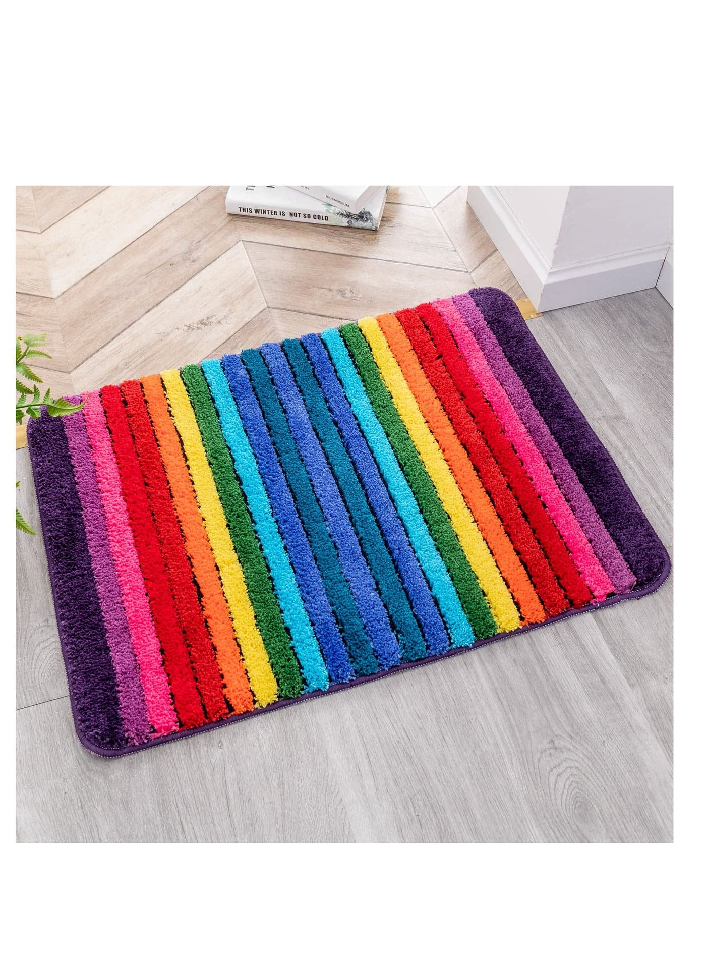 Bathroom Rug Mat, Rainbow Extra Soft and Absorbent Microfiber Non-slip Plush Machine Washable Bath Rugs 20 X 27 Inches