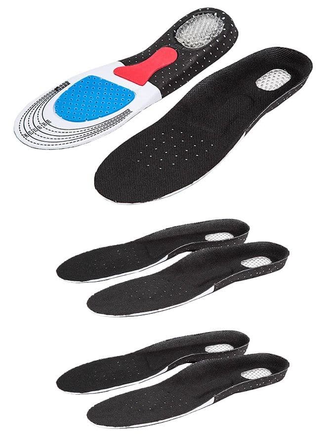 3 Pair of Orthopedic Arch Support Insole Multi-functional Shock Absorption Sweat Absorption Breathable Suitable for Leisure Sports