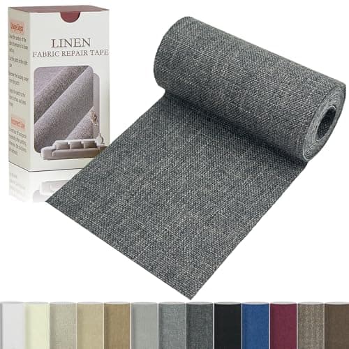 Gheeidau Linen Repair Tape 4x70 Inch Self-Adhesive Couch Patch Repair Fabric Patch for Furniture,Sofas,Cushion,Chairs,Bags,Linen Goods(Dark Grey)