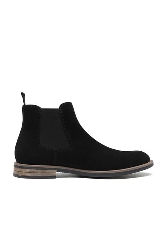 DECARSDZ Men's Chelsea Boots Casual Classic Comfy Slip-On Suede Chukka Mens Ankle Boot Black Size 10.5