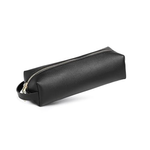 YONBEN Pencil Case Soft School Pencil Pouch Bag for Easy Carry Stylish and Durable BlackFaux leather