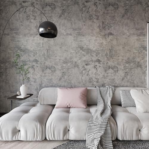 BAYYA Cement Grey Contact Paper Concrete Peel and Stick Wallpaper Industrial Style Self Adhesive Paper Waterproof Removable Decorative Paper Vinyl Film Furniture Stickers for Bathroom Kitchen Cabinets