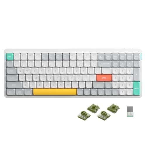 nuphy Air96 V2 Wireless Mechanical Keyboard,100 Keys Gaming Keyboard,Supports Bluetooth 5.1,2.4G and Wired Connection,for PC/Laptop/Windows/Mac -White Gateron Moss Switch