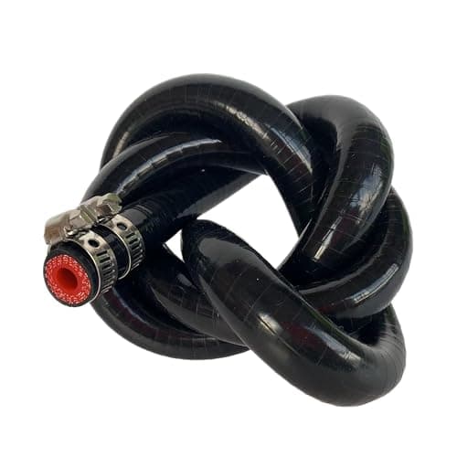 Bekelan 8MM (5/16") X 3.28FT Black High Temp Reinforced Silicone Heater Tubing Hose Radiator Coolant Straight Line(Work Pressure 145PSI/4-ply Reinforced/5MM Thick)+2 Clamp