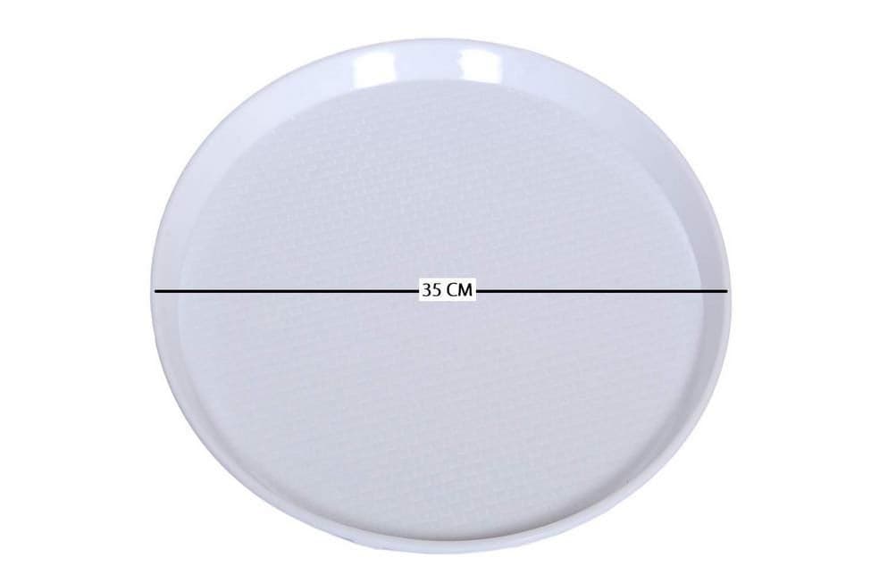 Everbuy® Beautiful Table Decor Round Shape Serving Tray/Platter for Home and Kitchen, Restaurant, Cafe (35 cm, White)