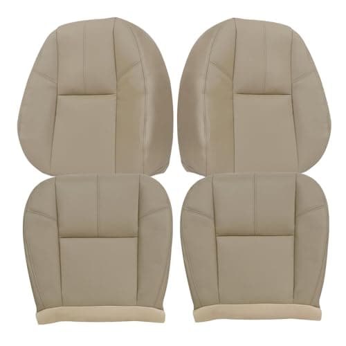 AOUTTUOA Driver and Passenger Side Bottom and Lean Back Covers #333 Light Tan Compatible with Chevy Silverado Tahoe Suburban Avalanche GMC Sierra Yukon 2007 2008 2009 2010 2012 2013 2014