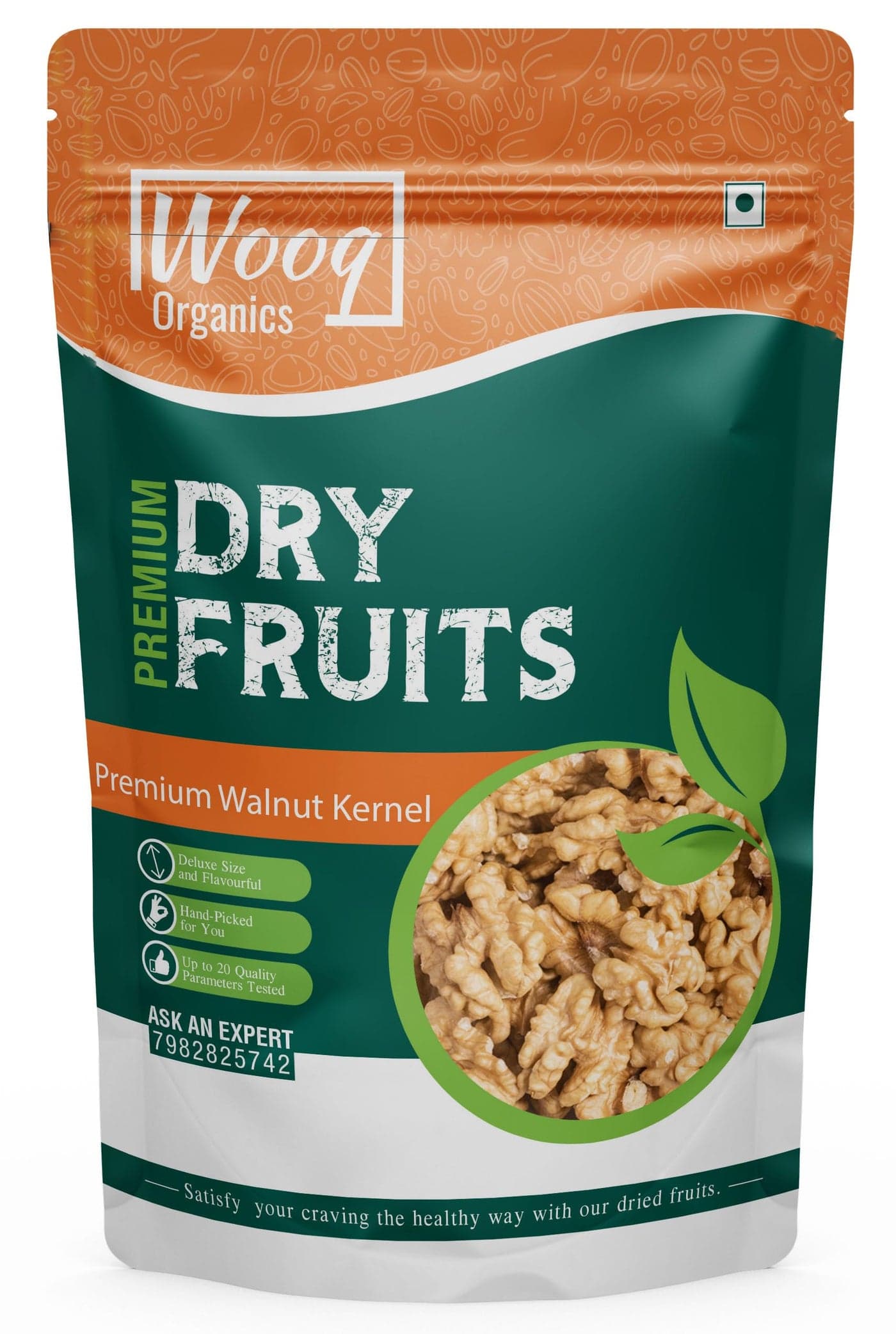 Wooq Organics Walnut kernels, Without Shell 500g, Premium Akhrot Giri