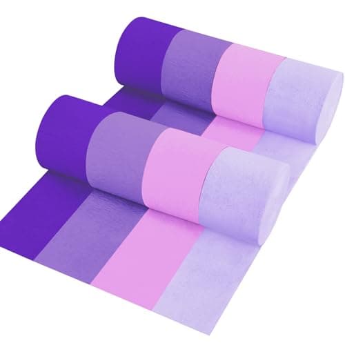 8 Rolls in 4 Colors Gradient Purple Party Crepe Paper Streamer 8 Pieces 82 feet Streamets Party Decorations Party Supplies for Mermaid Under the Sea Ocean Party Birthday Baby Shower Graduation