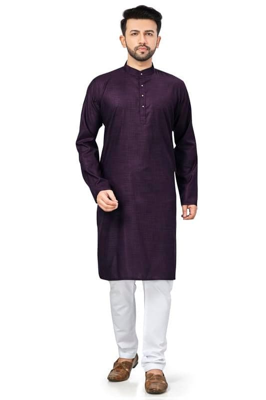 BE ACTIVE Men's Traditional Solid Full Sleeves Kurta || Cotton Kurta for Men || Men Kurta for Wedding || Kurta for Men (N-RFSK0001 10 KR L) Wine