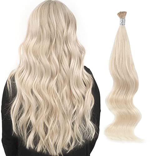 ABH AmazingBeauty Blonde Hair Extensions Human Hair 16 Inch 50Gram50Strands I Tip Soft 60A