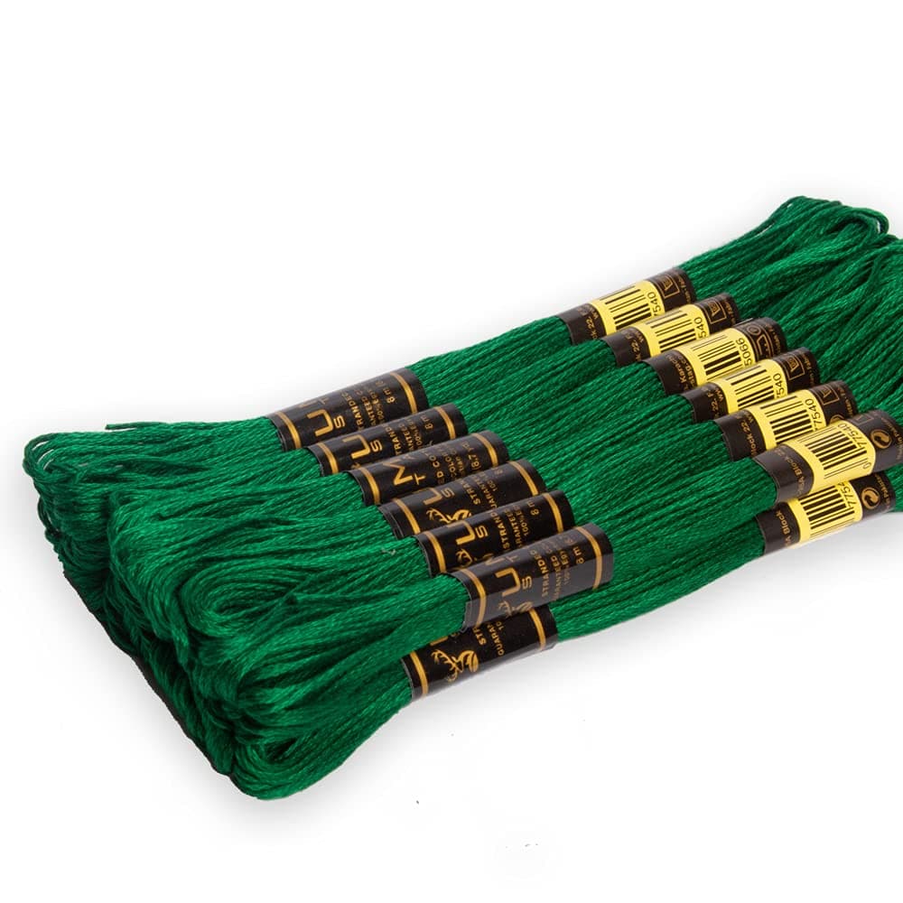 UMC STAG 12 Pieces Emerald Green 923 Premium Embroidery Thread 100 Egyptian Cotton Premium Skeins Cross Stitch Embroidery Floss Oeko TEX Certified Stranded Cotton Emerald Green