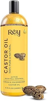 Rey Naturals ColdPressed 100 Pure Castor Oil Moisturizing Healing For Dry Skin Hair Growth For Skin Hair Care Eyelashes 200ml