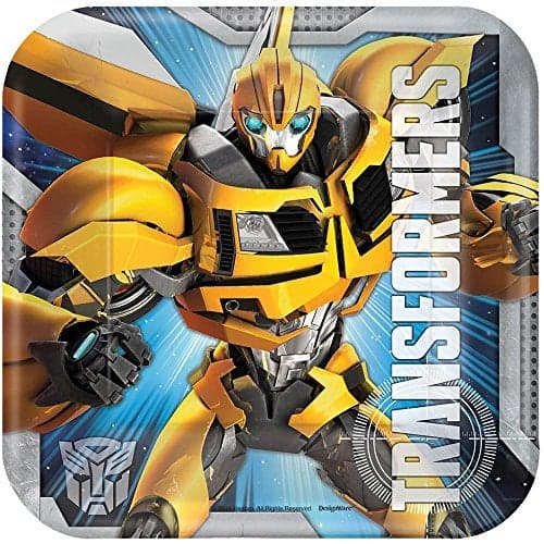 Amscan 541413 Transformers™ 7" Square Plates, 8 pcs, Party Favor