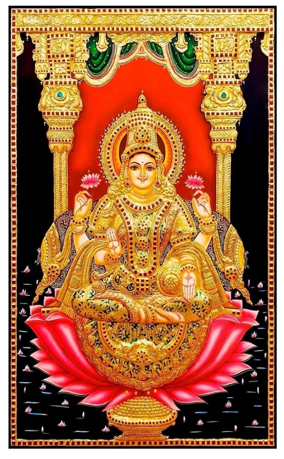 bague varalakshmi Background Lakshmi Pooja Backdrop Cloth Backdrop Curtain for Decoration Cloth for Pooja Background Curtain Size (5x8) Feet (varalakshmi)