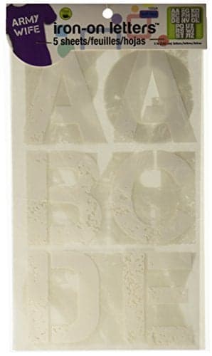 Dritz 15524 Ironon Letters Soft Flex Distressed 3Inch White 5Sheets