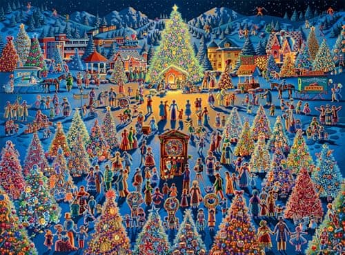 Buffalo Games Dowdle Festival of Trees 1000 Piece Christmas Jigsaw Puzzle Festive Holiday Puzzles for Adults PrecisionCut Pieces Winter Artwork and Hours of Relaxing Fun