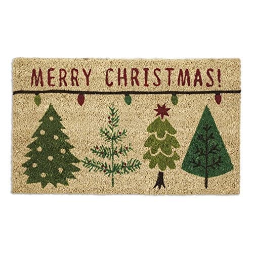 DII Outdoor Christmas Door Mat Collection Decorative Holiday Doormat, Front Porch Décor, 17x29, Merry Trees