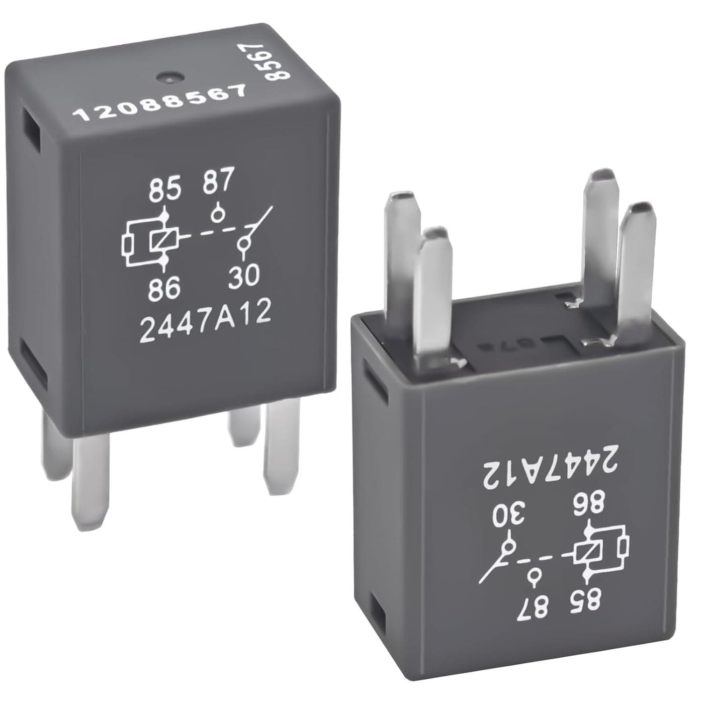 4Pcs 12088567 8567 Automotive Relay – 30A 12VDC 4-Pin High-Performance Relay for GM Vehicles