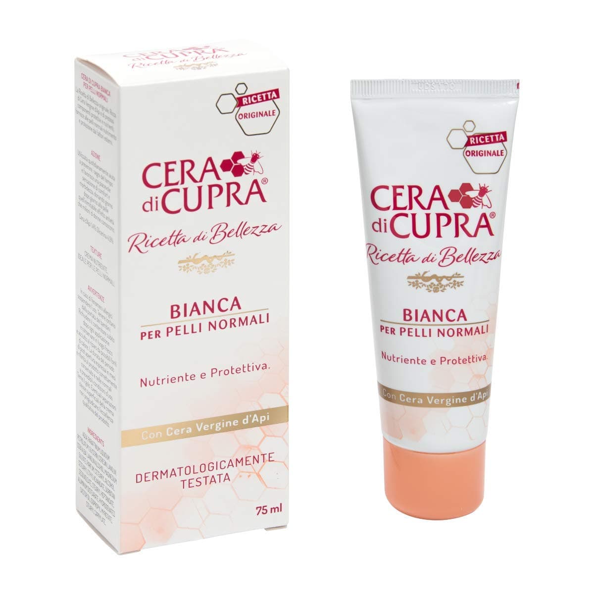 Cera di Cupra Bianca per Pelli Normali Cream for Normal Skin Antiage Formula 25 Fluid Ounces 75ml Tube Italian Import