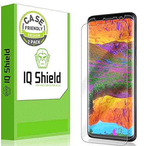 IQShield Screen Protector Compatible with Galaxy S9 Plus (2-Pack)(Case Friendly) Anti-Bubble Clear TPU Film