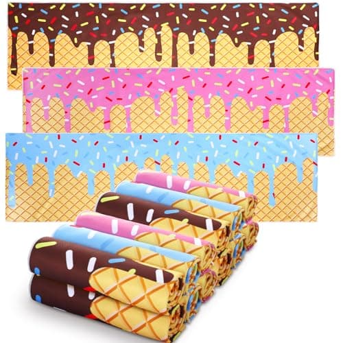 Breling 12 Pcs Baseball Cream Drip Cooling Towels 40x12 Baseball Drip Cooling Towels Microfiber Sweat Absorbent Rags Sport Team Gifts for Coach Team Appreciation Gifts Sport Party Goodie Favors