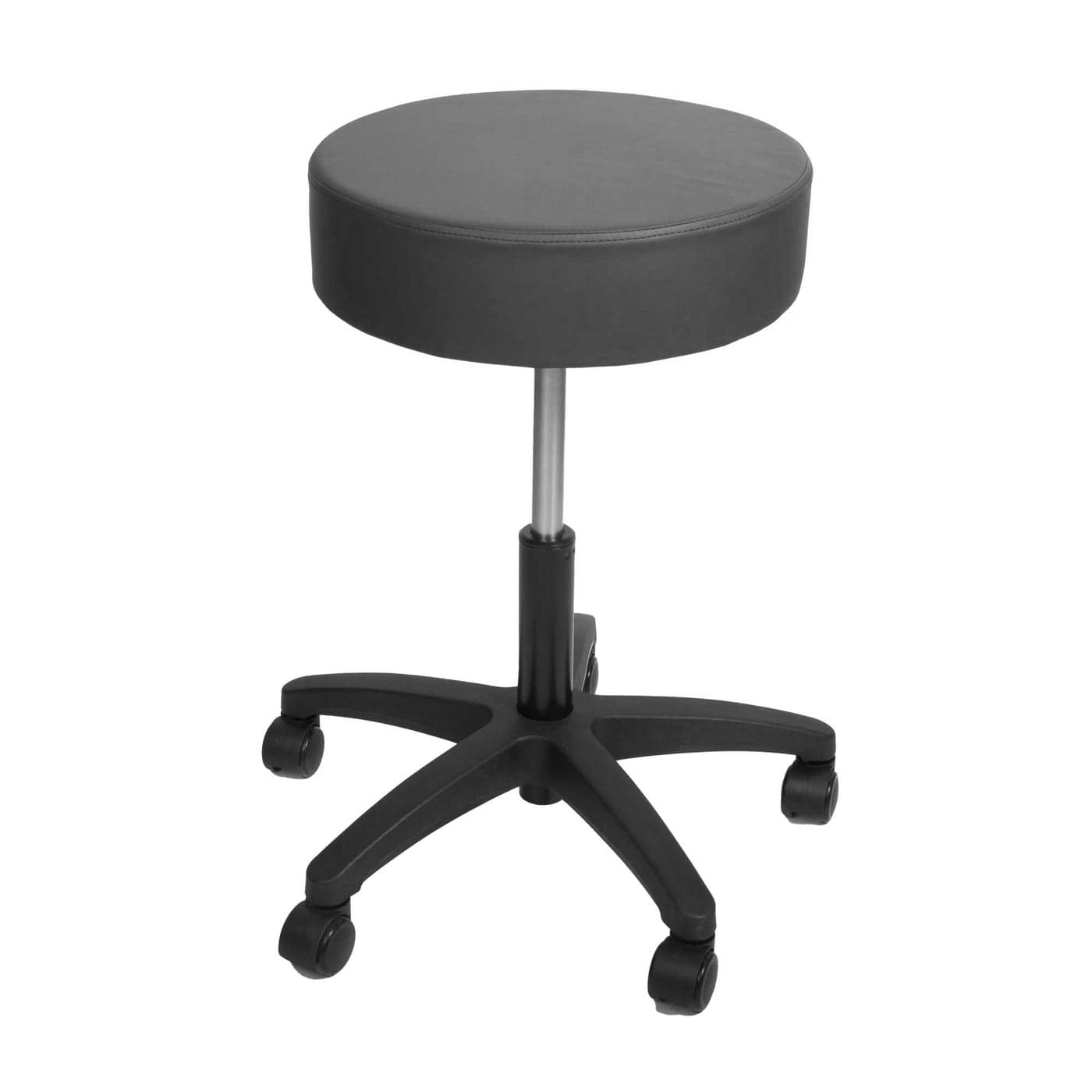 BodyMed Rolling Exam Stool with Wheels 185 Inch to 25 Inch Adjustable Height for Dentists Spas Healthcare Environments 5 Casters Easy Assembly Black