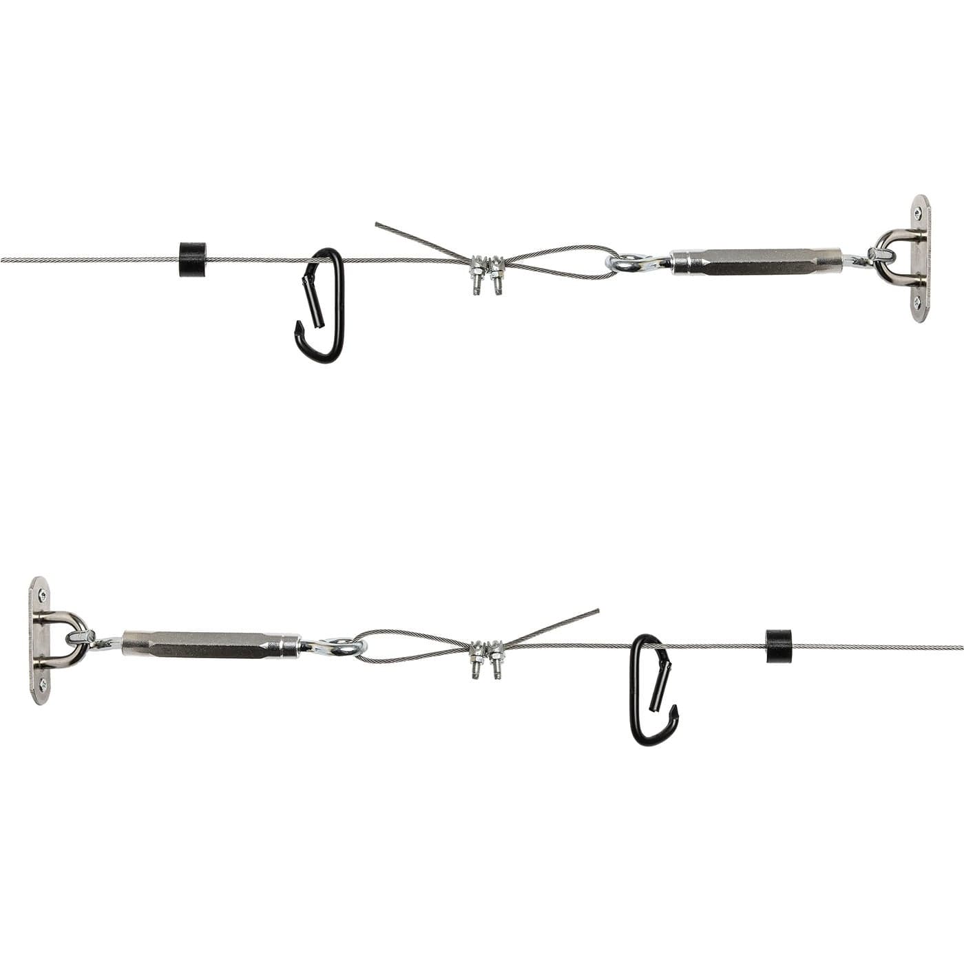 GoSports 30 ft Span Adjustable Wire Hanging Kit - Stainless Steel Cable System for Indoor & Outdoor Use - Hang Sports Nets, String Lights and More