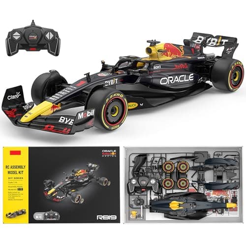 Voltz Toys Licensed Red Bull F1 RB19 RC Car Building Kit 116 Scale Supercar Assembly Set with Remote Controller Licensed Model 55 Pieces STEM Kits for Kids and Adults Ages 8 RedBull RB19