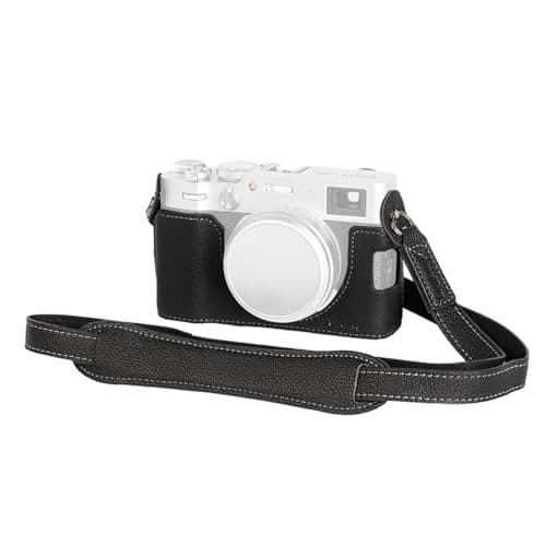 SmallRig X100VI Half Leather Case Kit with Shoulder Strap, Retro Style Leather Camera Half Case with Aluminum Alloy Frame for FUJIFILM X100VI (Black) - 4700