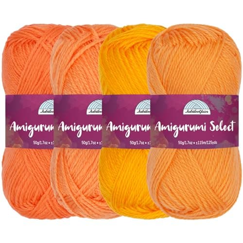 JubileeYarn Amigurumi Select Yarn DK Acrylic Shades of Orange 4 Skeins