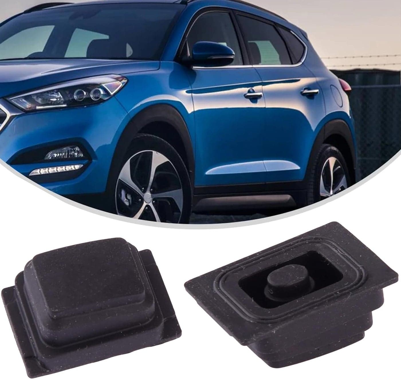 VOGOOPOI Black Car Exterior Door Handle Buckle Induction Button Fit for Hyundai Tucson 2015-2020 Car Accessory Buttons Exterior Door Handles