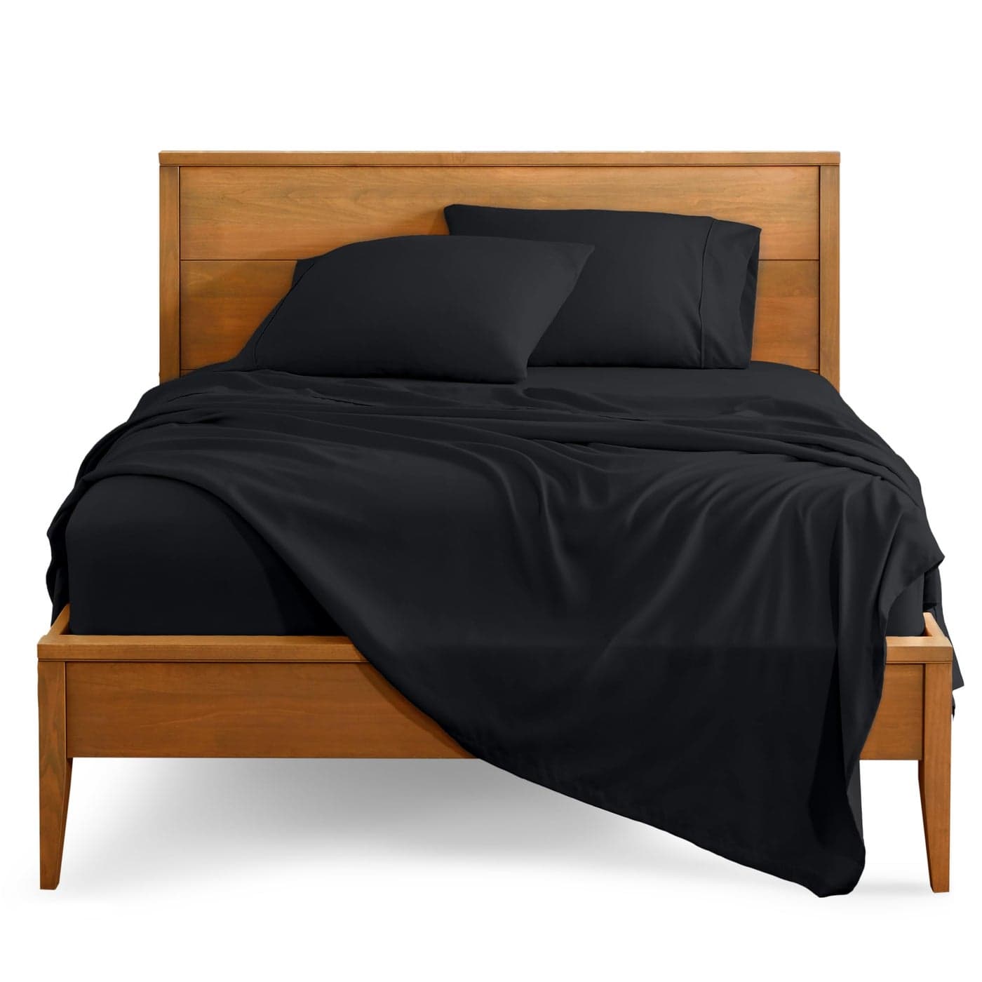 Bare Home Twin XL Sheet Set 1800 UltraSoft Microfiber Twin Extra Long Bed Sheets Double Brushed Deep Pockets Easy Fit Extra Soft 3 Piece Set Bed Sheets Pillowcases Twin XL Black