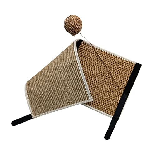 Mats Avenue Cat Scratch and Claw Post Made of Sisal Fabric with Hook and Loop Tape for attaching and Protecting Furniture and Sofas from Cat Scratching 26 X60 CM Large (CAT Scratch Post with Ball)