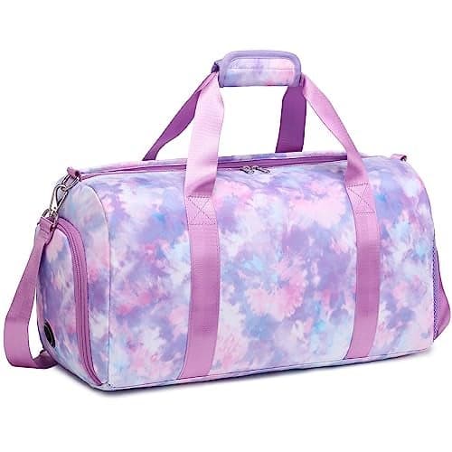 Ballet Dance Bag for Girls Princess Sports Duffle Bags Overnight Travel Duffel for Girl Gym Bag with Shoes Compartment Water Resistant