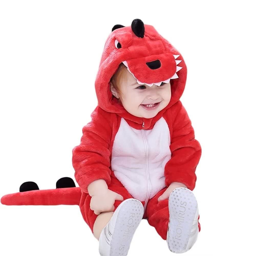 Baby Red Dinosaur Costumes Unisex Toddler Outfit Halloween Dress Up Romper 612 Months