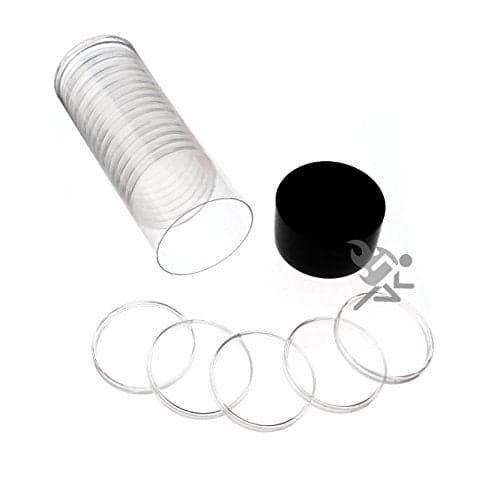 OnFireGuy 20pcs 406mm Direct Fit H40 Coin Capsules Capsule Tube with Black Cap Lid for 1oz Silver Eagles Capsules Storage Tube for 1oz Silver Eagle Kangaroo Libertad