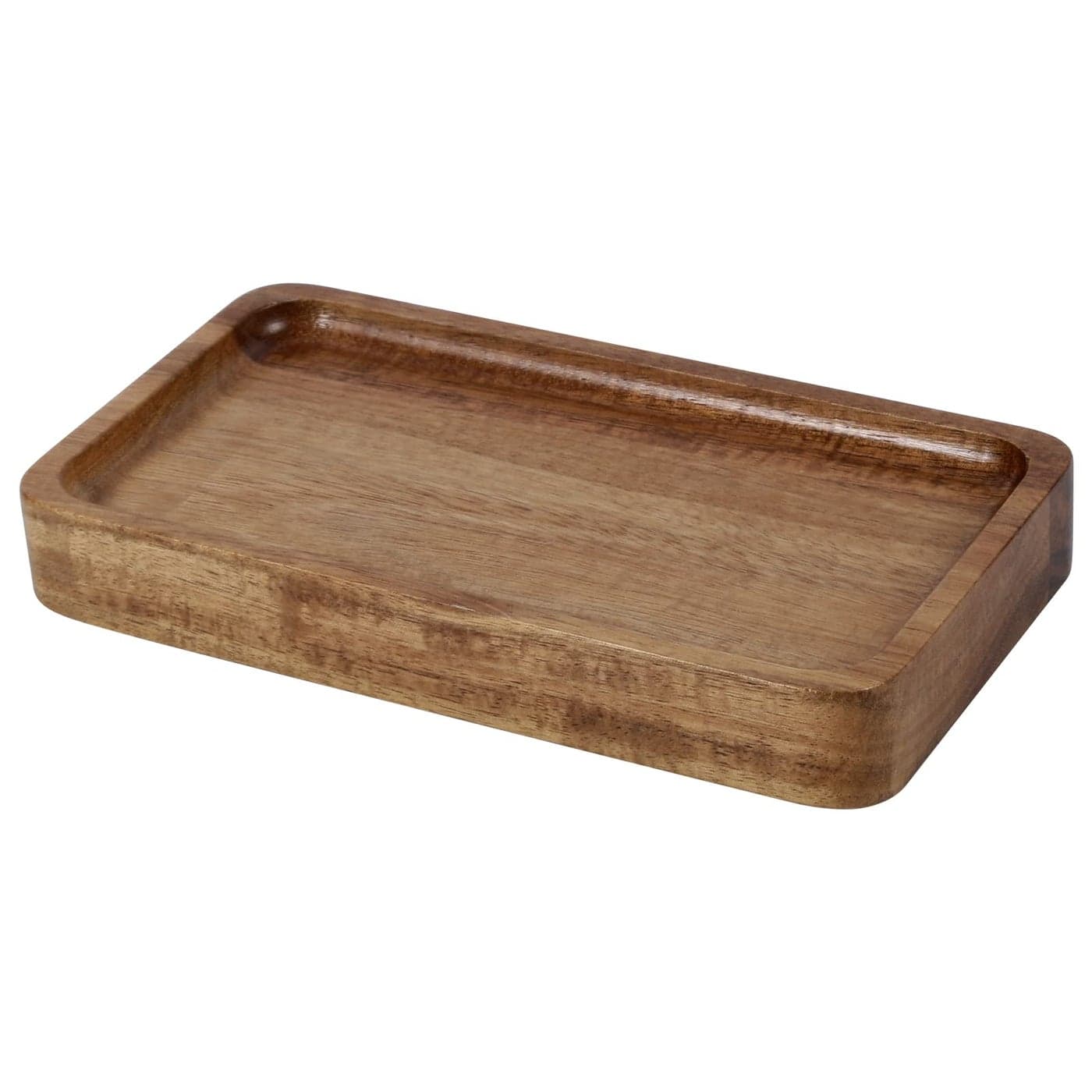 Janxin Vanity Tray Bathroom Tray Soap Dispenser Tray for Bathroom Kitchen and Home DecorAcaciaSmall
