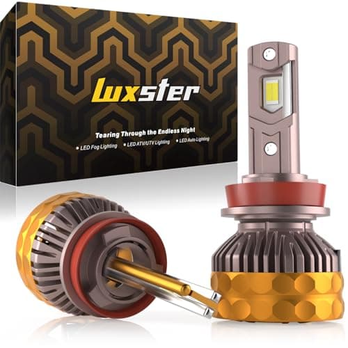 LUXSTER Ultra H11 H9 LED Bulbs, 80000LM Super Bright, Triple Copper Pipes Cooling Tech(Unique), Punisher Pro Upgrade, H8 H16 Foglight, 6000K Pure White, Pack of 2