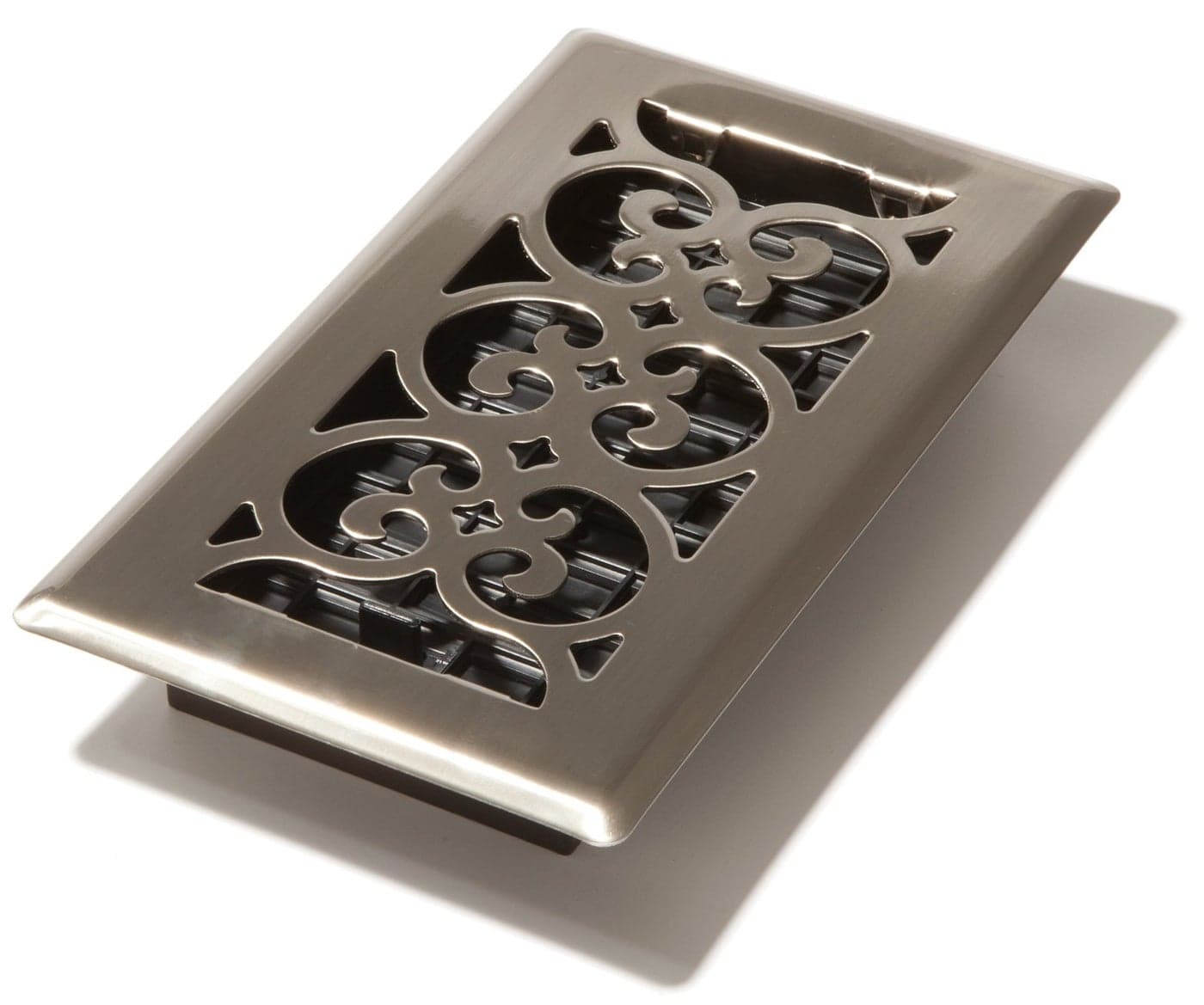 Decor Grates SPH408NKL Floor Register 4x8 Brushed Nickel Finish
