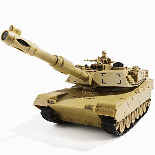 Bvrorere RC Military Tank Toy US M1A2 Abrams Remote Control Army Tank with IR Battle 24Ghz RC Military Vehicles for Boys Kids 6 and Adults