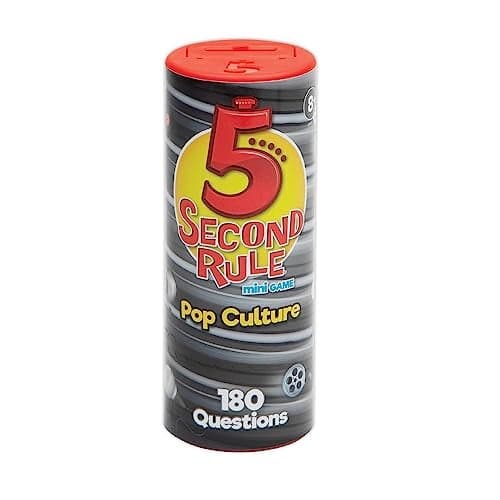 5 Second Rule Game Pop Culture Edition Mini Tube Simple Questions Card Game for Family Fun Party Kids Travel Game Night Sleepovers Think Fast and Shout Out Answers for Ages 8