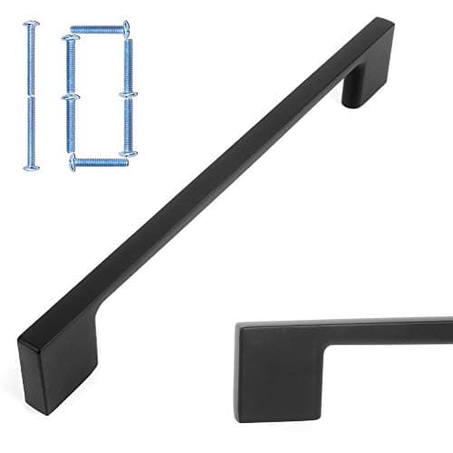 KOOFIZO 10 Pack 6-1/4 Inch Matte Black Kitchen Cabinet Pulls Black Cabinet Handles Black Cabinet Hardware for Kitchen Cabinets Drawer P01 Dresser Cupboard Bedroom Bathroom