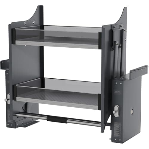 SOFRON 22-35.8 Inch Pull Down Shelf for Kitchen Upper Cabinet, 2-Tier Pull Down Cabinet Organizer, 22-24 Inch, Black