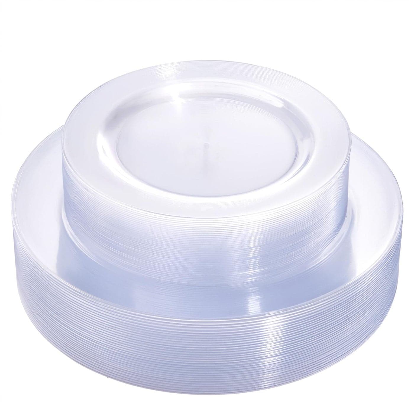 FLOWERCAT 60PCS Clear Plastic Plates - Disposable Clear Plates Heavy Duty for Party/Wedding/New Year - Include 30PCS 10.25inch Clear Dinner Plates and 30PCS 7.5inch Clear Dessert/Salad Plates