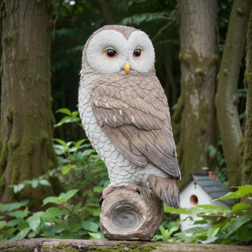 LC LCdecohome Owl Outdoor Statues Garden Yard Decoration Home Decor Indoor Desk Tabletop Collectible Figurines Ancient Retro Collection 11 x45 x5 Inch