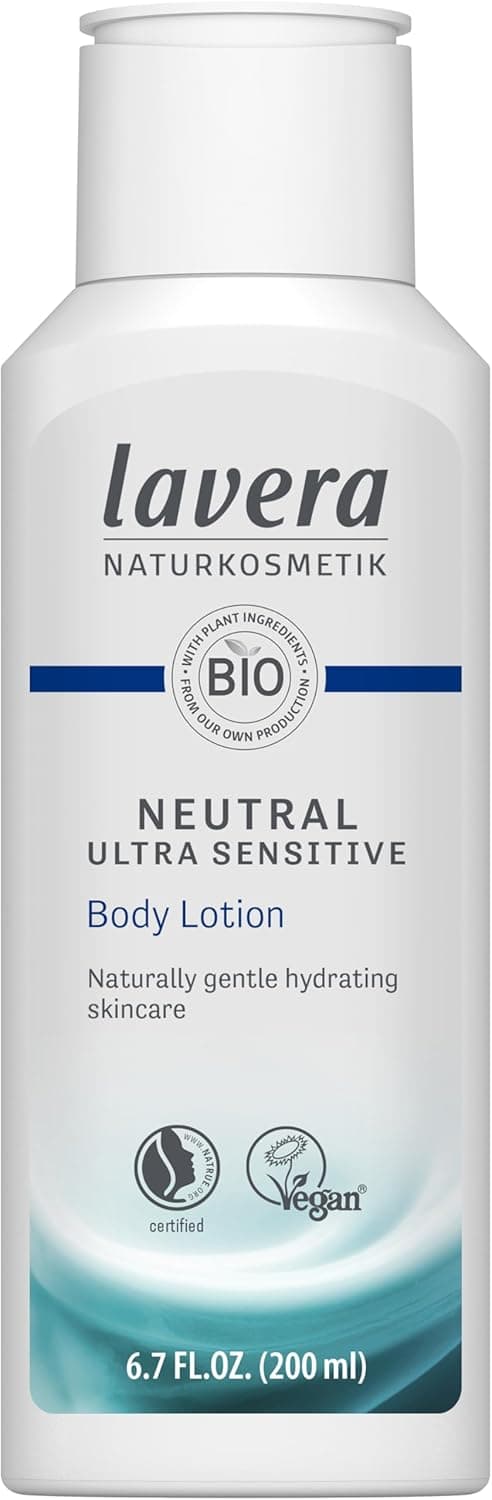lavera Neutral Body Lotion - organic evening primrose - moisturizing care naturally mild - for sensitive skin - ph-neutral - PETA certified - biodegradable - vegan - natural cosmetics - 6,76 fl.oz.