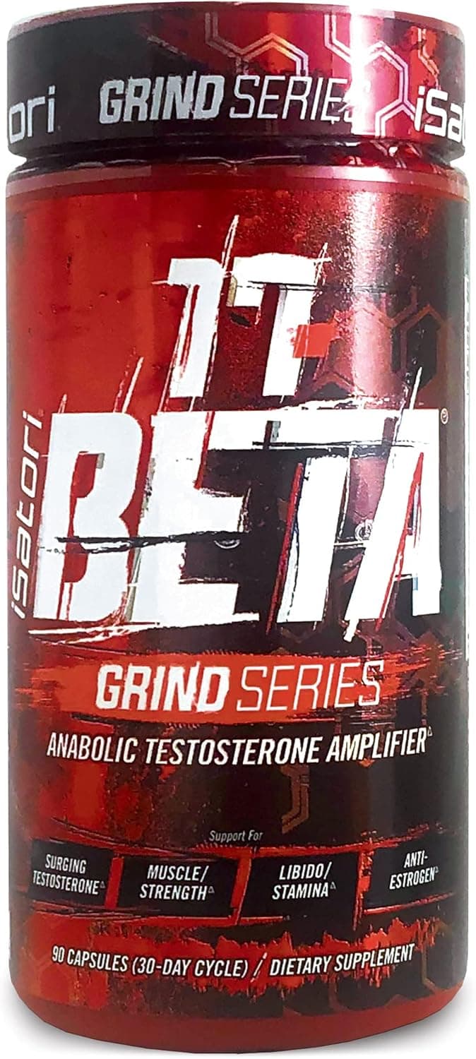iSatori 17Beta Anabolic Testosterone Booster for Muscle Growth Strength Stamina Test Boost Amplifier Estrogen Blocker for Men with DHEA Fenugreek Seed Extract 90 Capsules